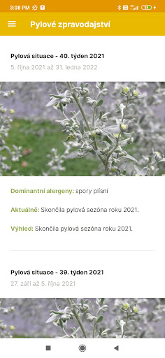 Android application pyly.cz screenshort