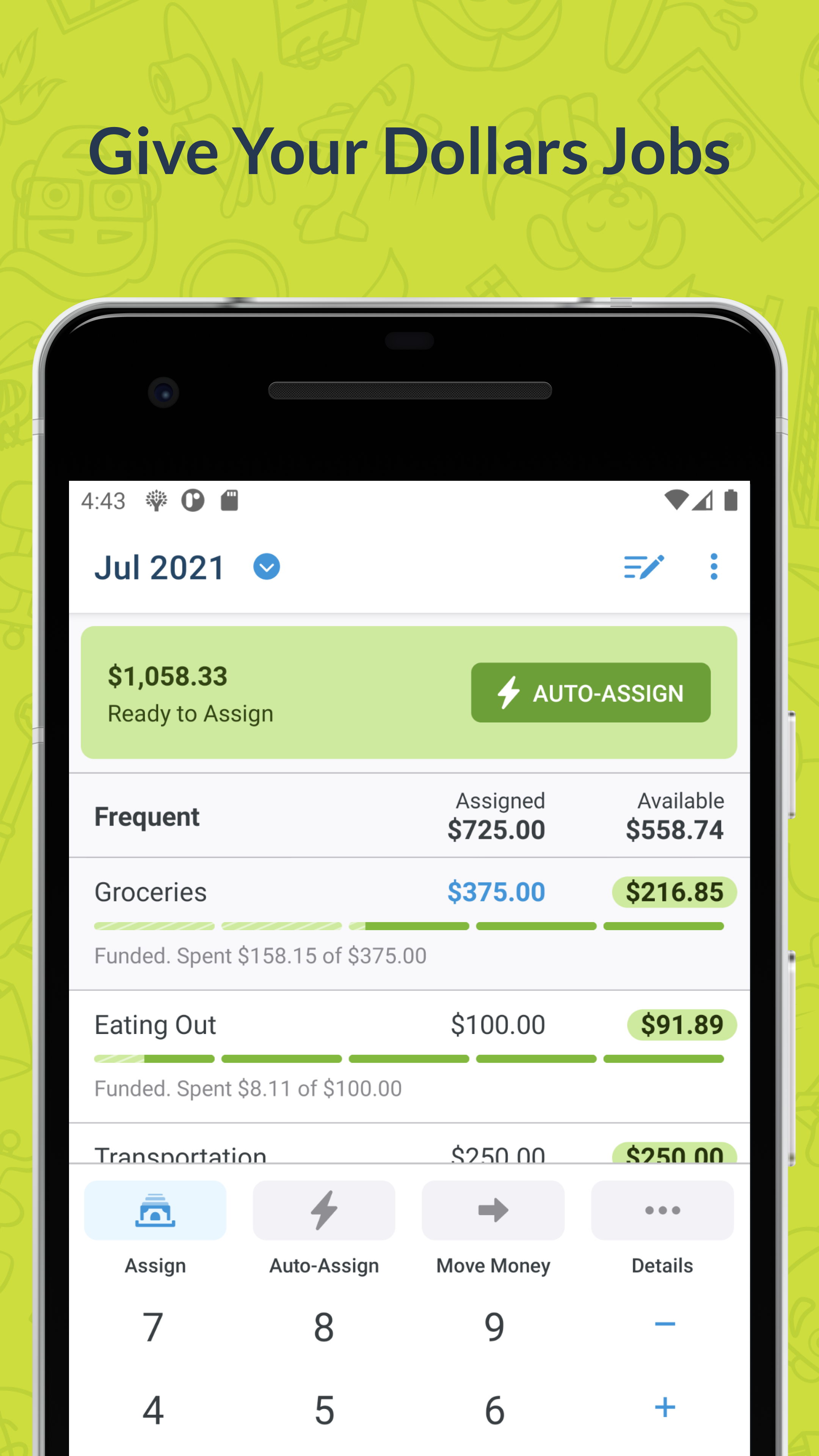 Android application YNAB (You Need A Budget) screenshort