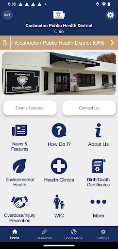 Android application Coshocton Public Health screenshort