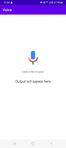 Android application Voice Recognition Demo screenshort