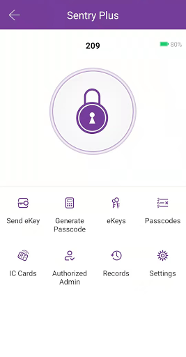 Android application Sentry Smartlock Plus screenshort