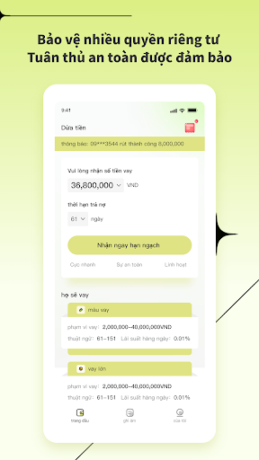 Android application Dừa tiền screenshort