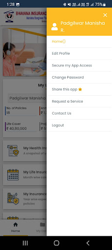 Android application Bhavana Insurance Services screenshort