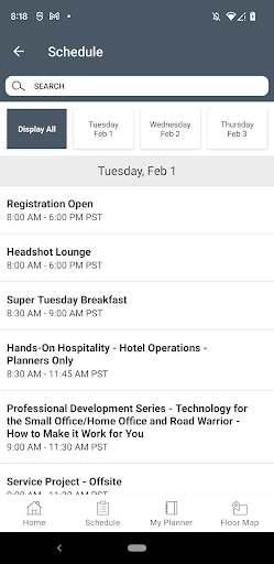 RCMA Events Screen 3