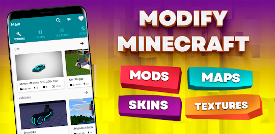 Mods, maps skins for Minecraft