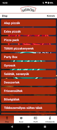 Android application Hírös Pizza & Food screenshort