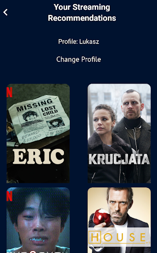 Your Streaming Recommendations Screen 2