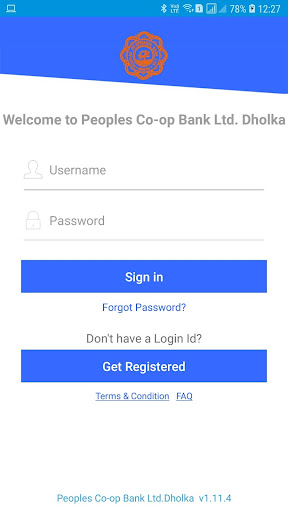 Android application Peoples Co-opp. Bank Dholka screenshort