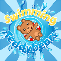 Swimming kitten, panda & teddy