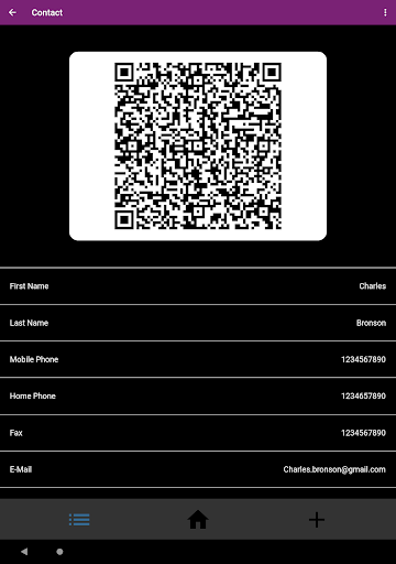 Screenshot of Meridio Easy QR Code Contact S