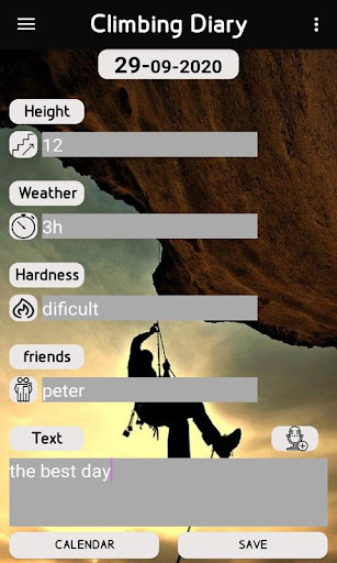 Climbing journal Screen 3
