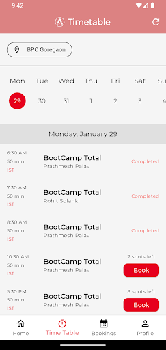 BodyProCoach Bootcamp Screen 2