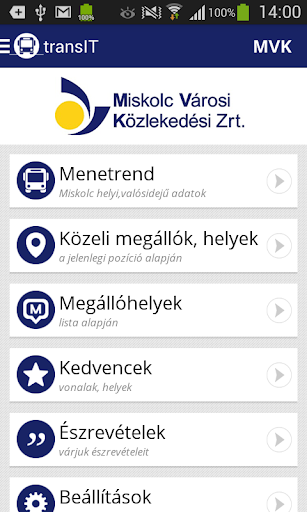 transIT menetrend: MVK Zrt. Screen 2