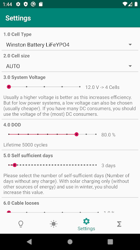Battery System Configurator Screen 3