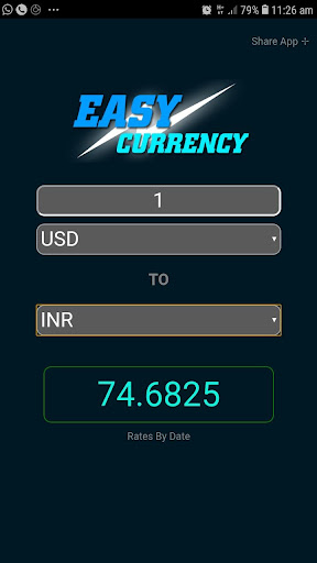 Android application Easy Currency Converter screenshort
