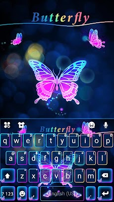 Pink Neon Butterfly キーボードのおすすめ画像5