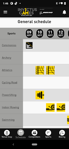 Android application Invictus Games Düsseldorf 2023 screenshort