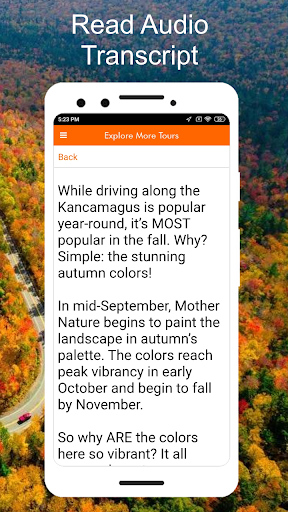 Screenshot of Kancamagus Highway GPS Tour