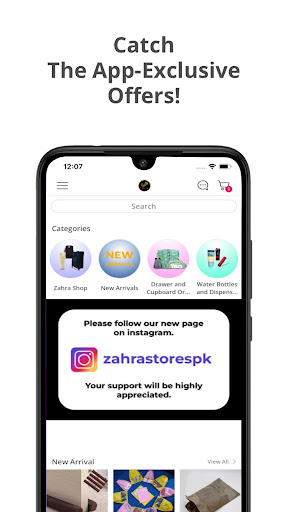 Android application Zahra Stores screenshort