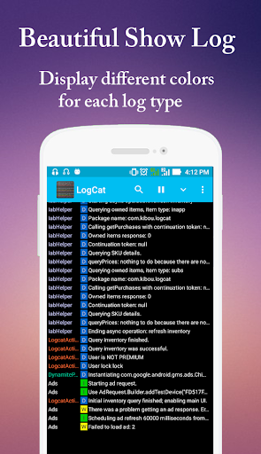 Android application LogCat - Logcat Reader screenshort