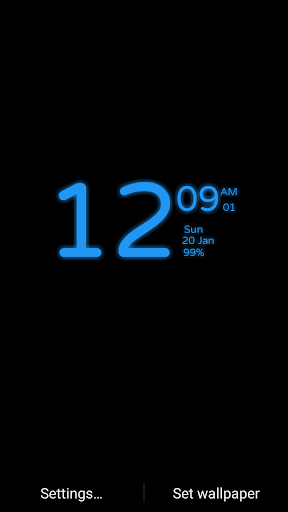 Android application Digital Clock Wallpaper screenshort