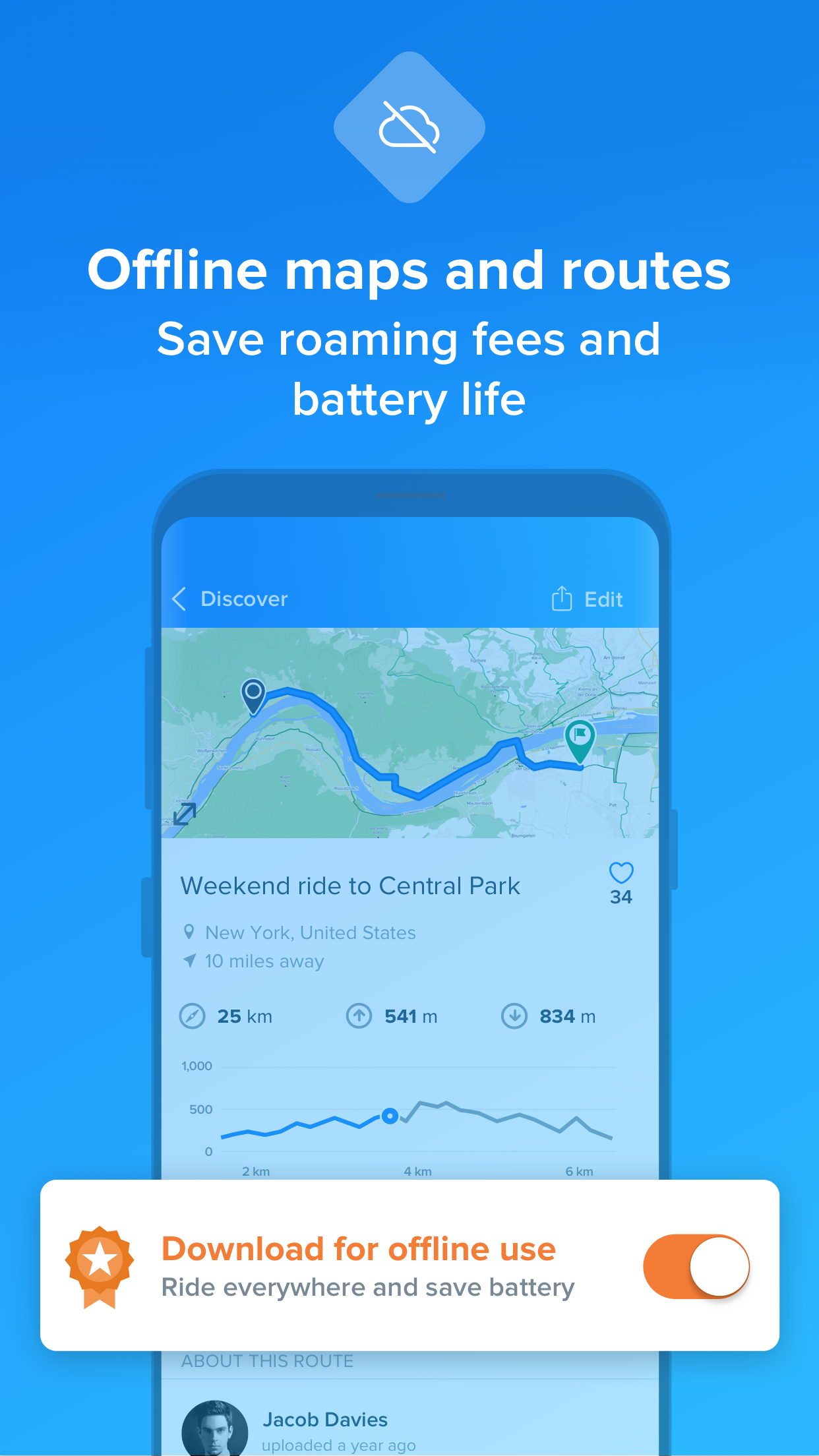 Android application Bikemap - Cycling Map & GPS screenshort