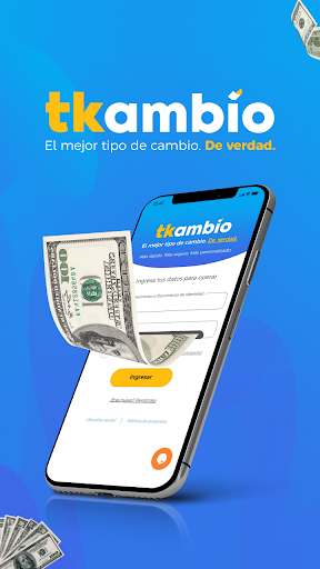 Android application Tkambio. Cambia dólares online screenshort
