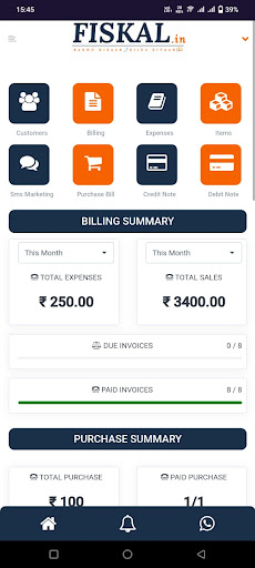 Android application Fiskal.in Hisaab Biina Kitaab screenshort