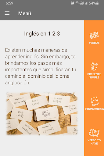 Android application Guía: aprender a hablar inglés screenshort