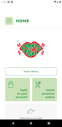 Android application Bacio Pizzeria TS7 screenshort