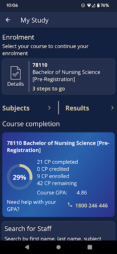 JCU App Screen 3
