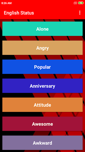 English Status Screen 3