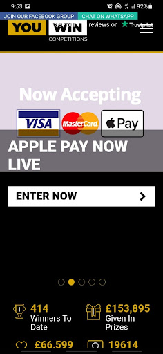 You Win Competitions Screen 2