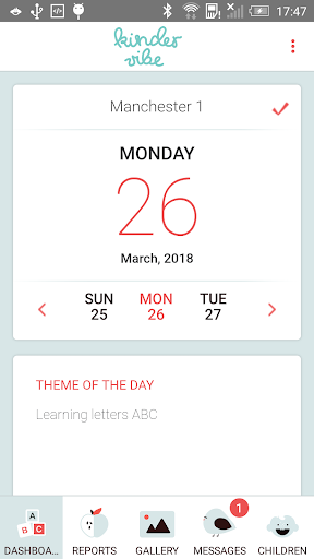 Android application Kindervibe Teacher screenshort