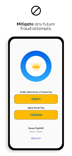 Android application SecureTagVASI screenshort