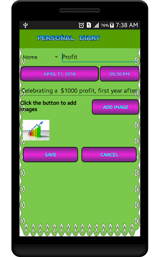 My Personal Diary Screen 3