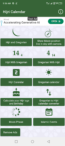 Android application Hijri calendar (Islamic Date) screenshort