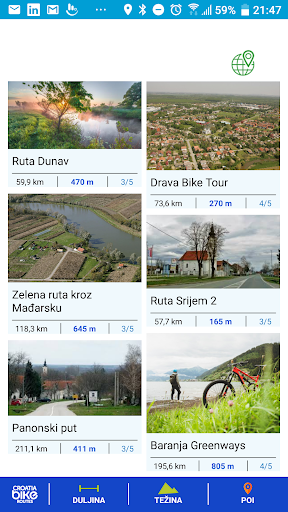 Android application Osjecko-baranjska Bike Routes screenshort