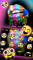 screenshot of Rainbow Drip Lips Keyboard Theme