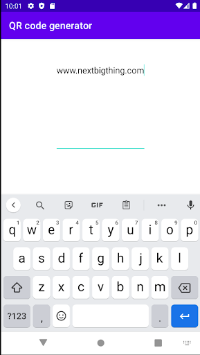 QR code generator Screen 2