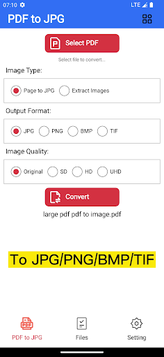 PDF Image Extractor &Converter Screen 2