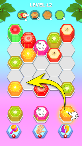 Fruit Hexa Sort Puzzle Game