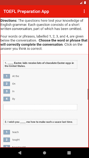 Android application TOEFL Preparation App screenshort
