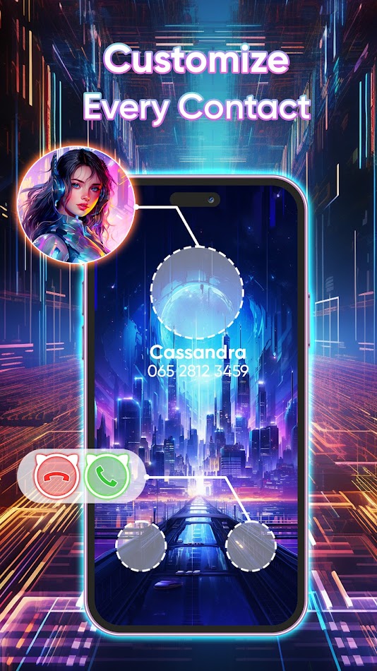 #4. Color Phone Theme: Call Screen (Android) By: Moboco