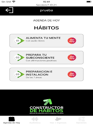 Android application Constructor de Hábitos screenshort