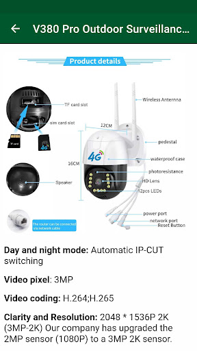 Camara IP Robótica Wifi P2P de 1080 MP app V380