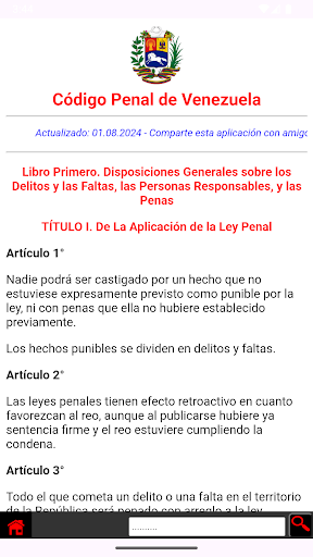 Android application Código Penal de Venezuela screenshort