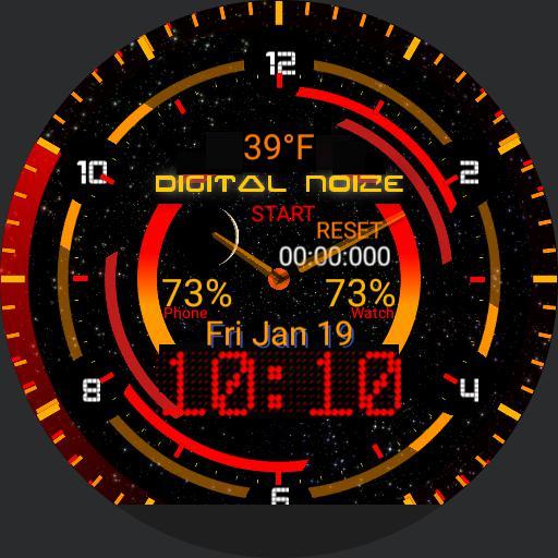 Android application Digital Blaze HUD Watch Face screenshort