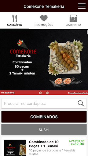 Comekone Temakeria Screen 2