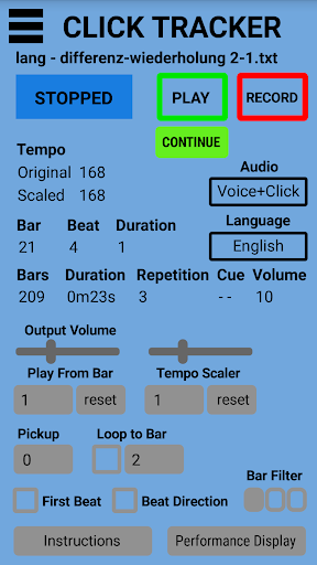 Android application Click Tracker screenshort